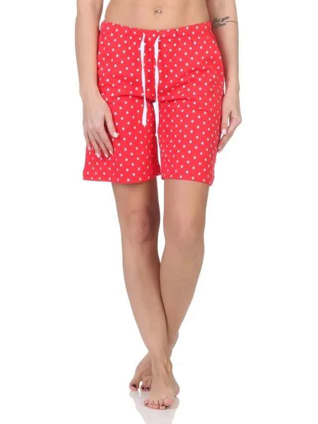 Normann Dames korte pyjamabroek - Mix & Match - perfect te combineren punkte_pink