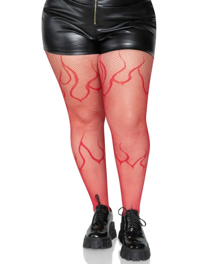 Leg Avenue Flame Net Panty - Rood