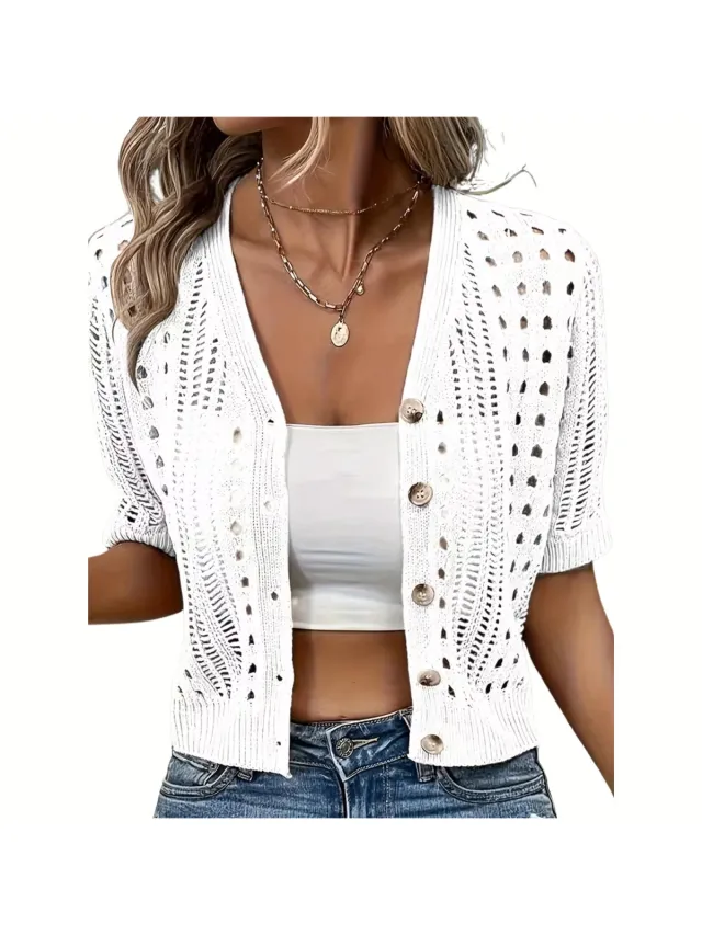 Currero Topje Dames - Top Kleding - Shirt - Blouse - Kort - Volwassen - Wit