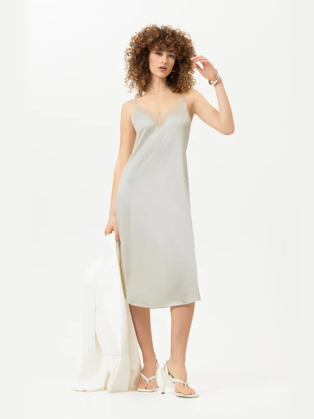 Mey Negligé Lace Champagne Lang - Wit