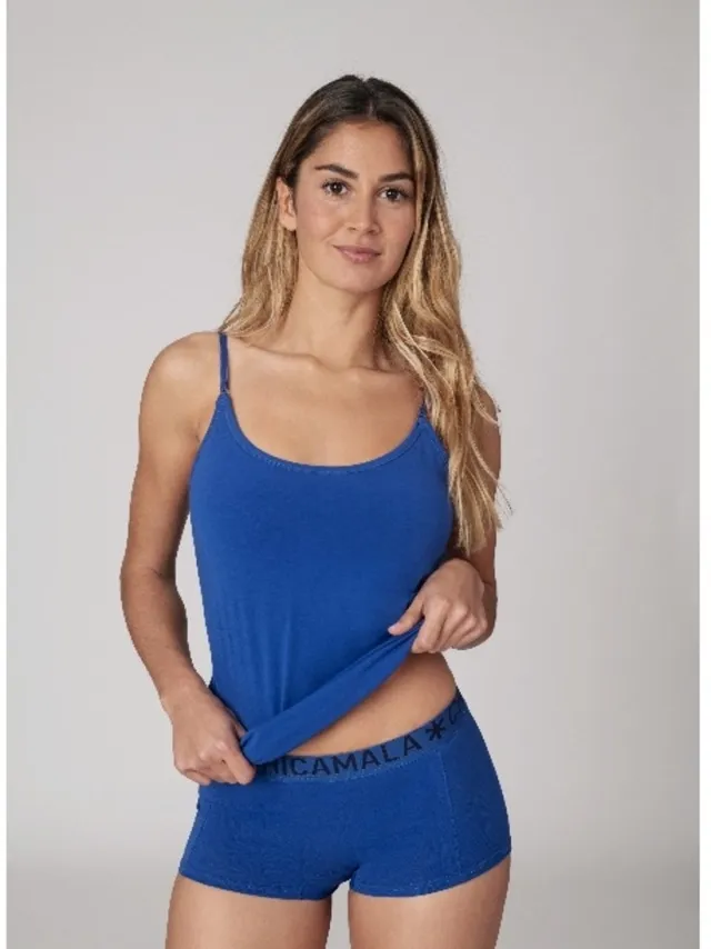 Muchachomalo Chicamala – Dames Hemd - Verstelbare bandjes – Dames Ondergoed – Lingerie – Dames Top – Kleding - 95% Katoen – Dames kleding Donker Hemd