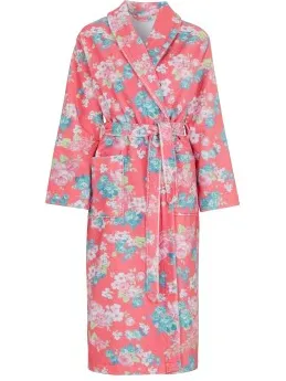Damella Printed Terry Velour Robe Versch.kleure/Patroon,Rood