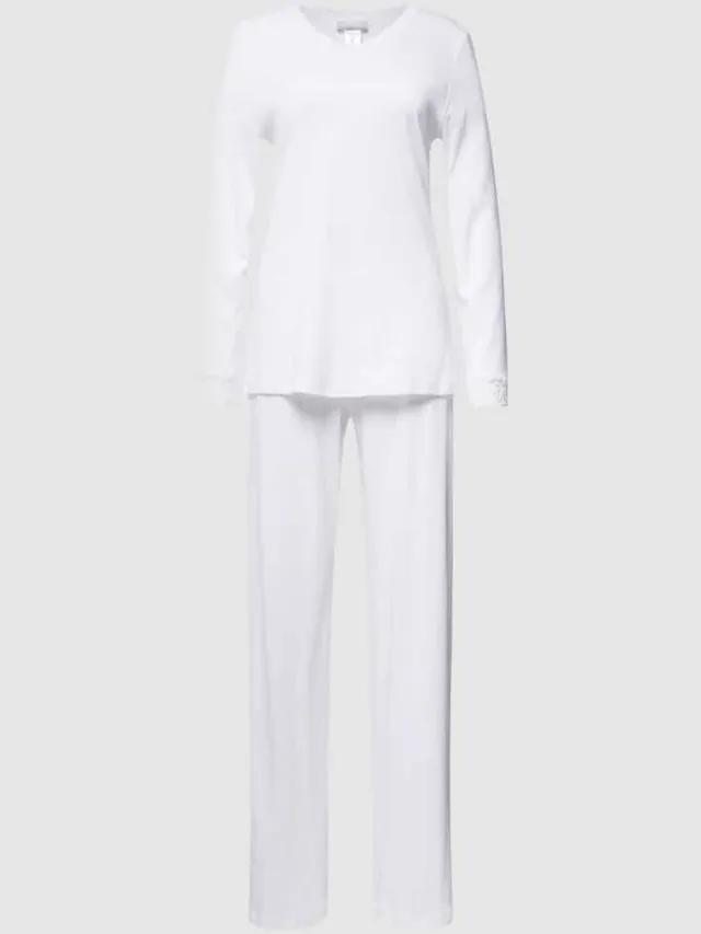 Hanro Pyjama met kant Wit