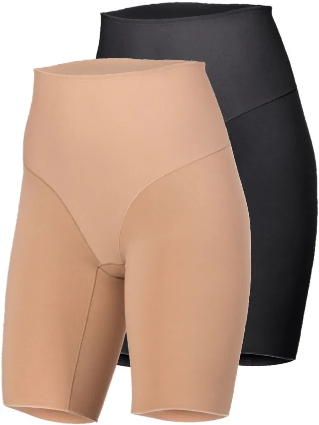 Nina von C. 2-pack Lange onderbroek Cotton Shape schwarz-caramel