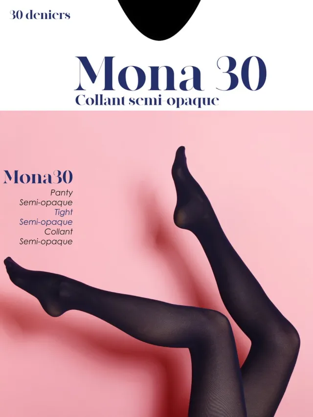 inter socks 30 DENIERS PANTY - Italiaanse MONA 30 - zwart - Mooie afgewerkte stevige teen + broek - Italiaanse panty van zeer hoge kwaliteit - per 6 stuks zwart 30 DEN