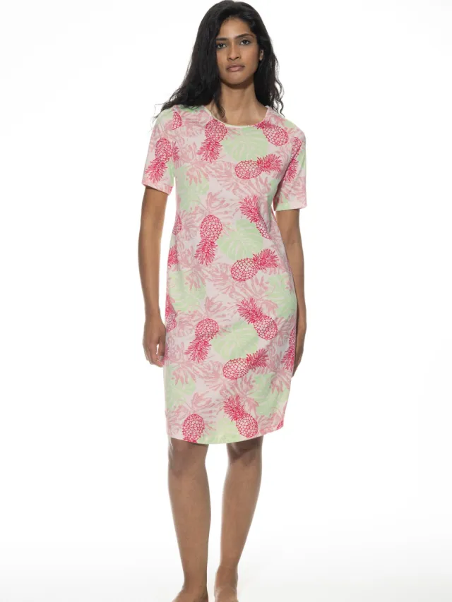 Mey Nachthemd met korte mouwen Serie Pink Pineapple Raspberry Pink roze