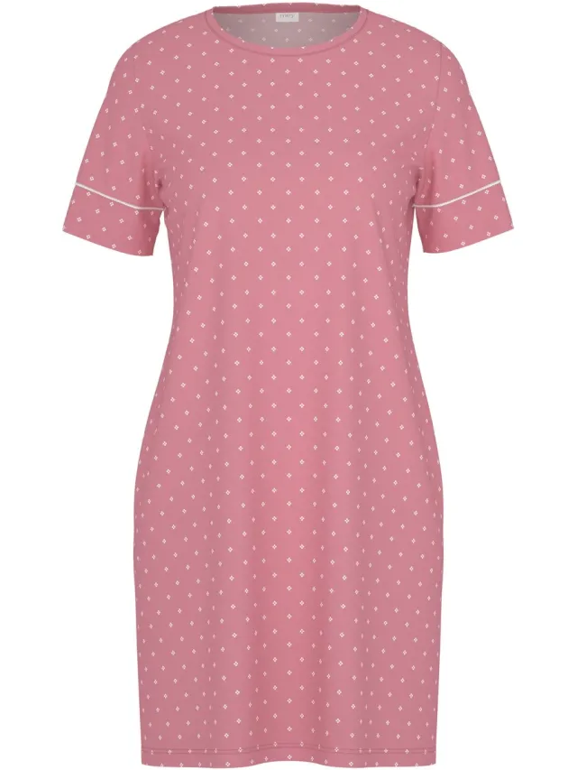 Mey Damen Nachthemd Serie Crochet Dots mit Print Soft Rosewood
