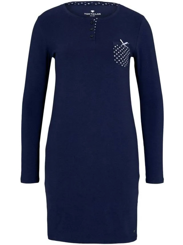 Tom Tailor Pyjamajurk met borstzak dark blue uni
