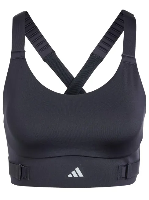 Adidas Fastim L HS Bra sportbeha zwart Grijs/Blauw