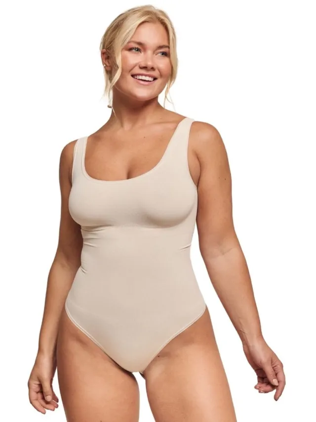Shapesse Fine Shaping Thong Body | Light Beige