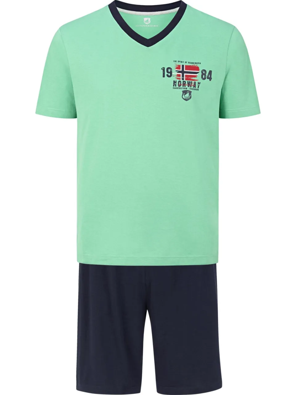 Jan Vanderstorm pyjama mintgroen marineblauw