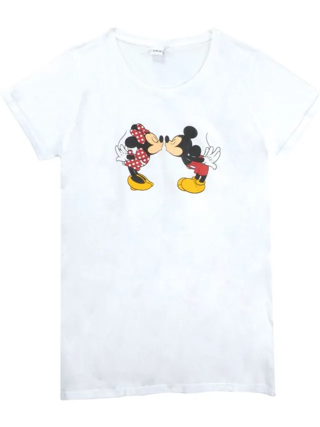 Disney dames nachthemd / pyjama,Mickey & Minnie Mouse Wit
