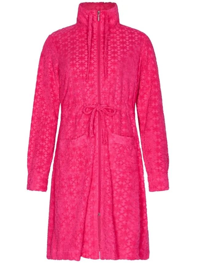 Pastunette Badjas - Paradise Pink - Badstof - Roze - Rits