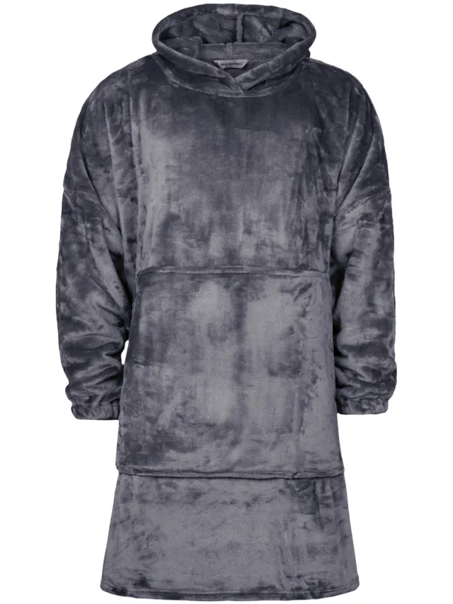 Heat Holders Warme Fleece Oversized Dekensweater - Extra Lange Snoodie voor Extra Gezelligheid Zilver