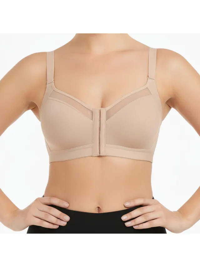 Shapetape Corrigerende BH met Voorsluiting - Beige - Corrigerende BeHa Met Push Up - Beugelloze Bh - Post Operatieve BH - Magic Bra - Comfort BH - Ondersteunende BH - Beha Dames