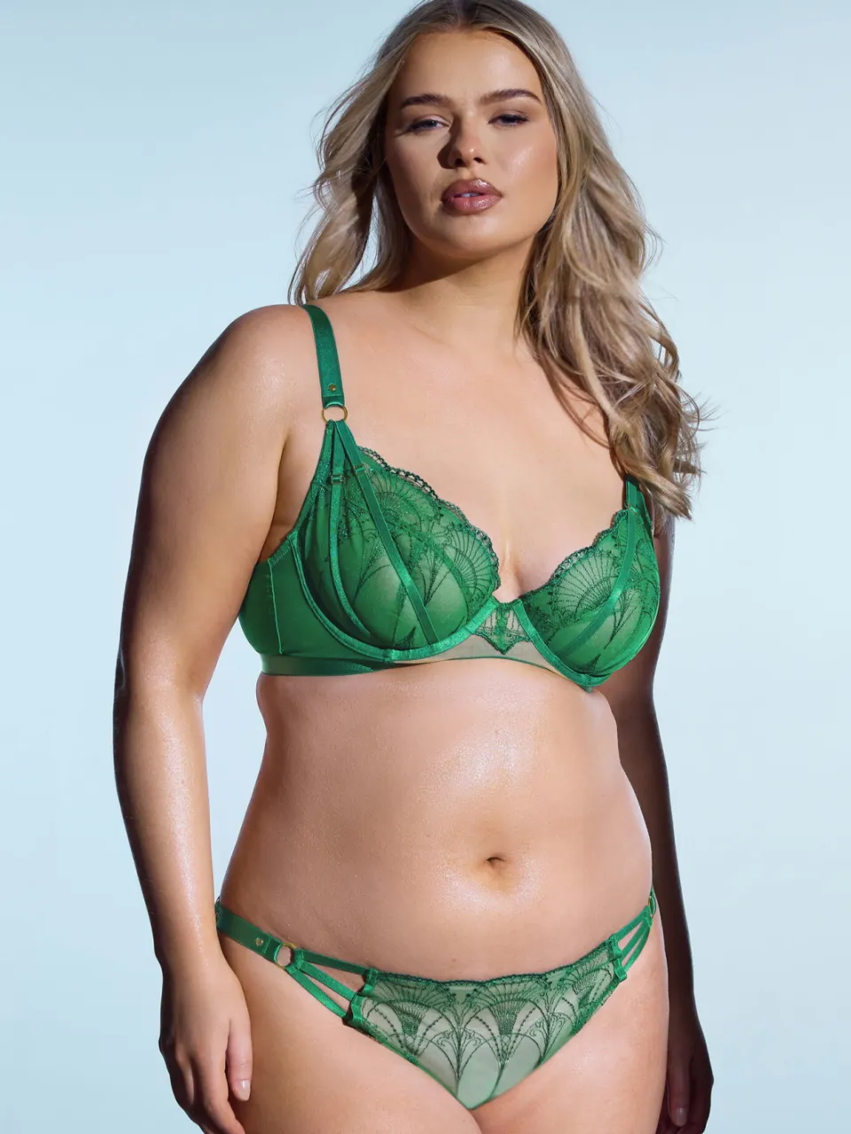 Playful Promises Groene Beugelbeha Met Kantborduursel, foto 3