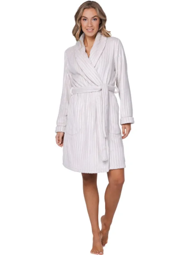 Pastunette Premium - Badjas - Grace - Fleece - Creme