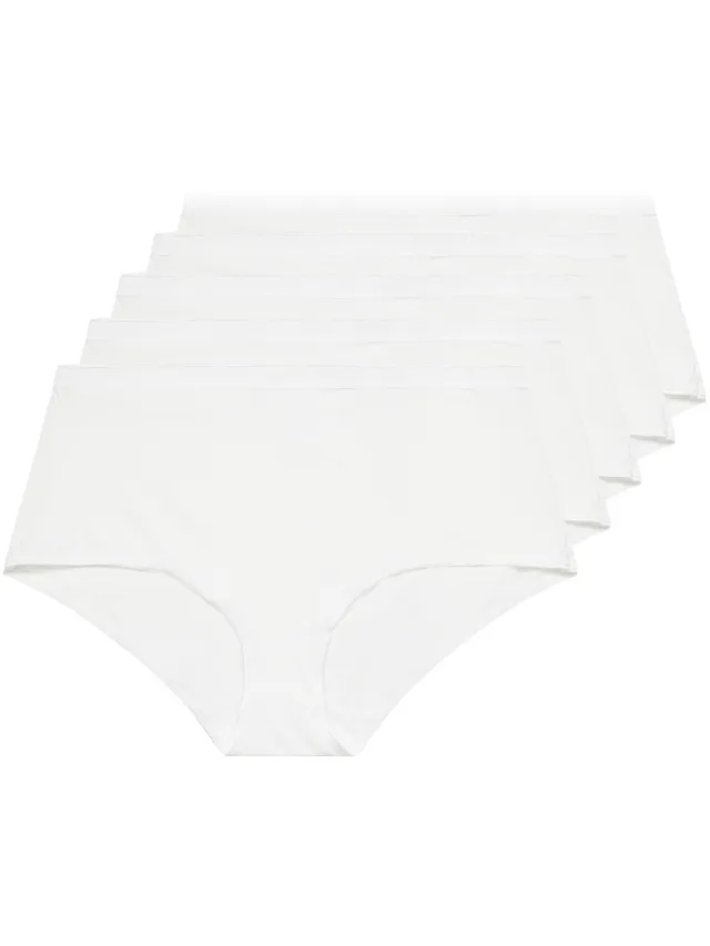 Yours 5 Pack Tailleslips Van Katoenmix Met Stretch In Wit-44 White