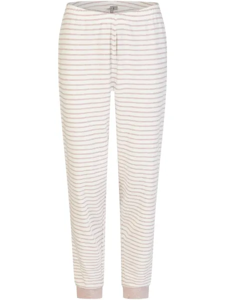 By Louise Dames pyjama set lang interlock roze/wit gestreept Veelkleurig