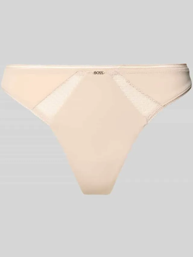 Boss String met kantinzet Beige
