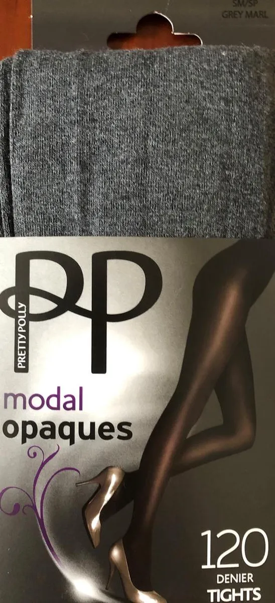 Pretty Polly Panty - Modal Opaque - Dikke Panty - 120 Den. - 40/46 - Grijs Grey Marl