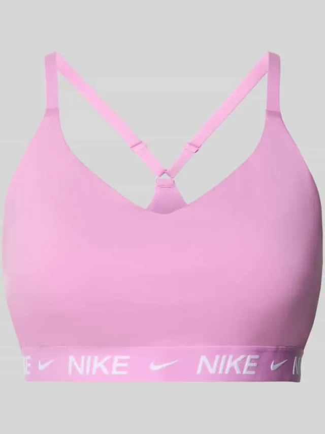 Nike Sport-bh met label in band Felroze