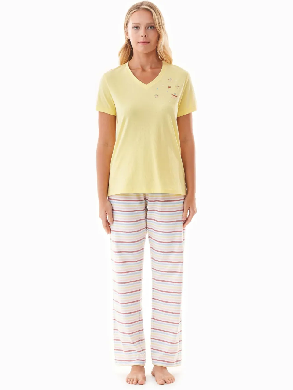 ORGANICATION dames vegan Pyjamaset Trinnity Geel, foto 2