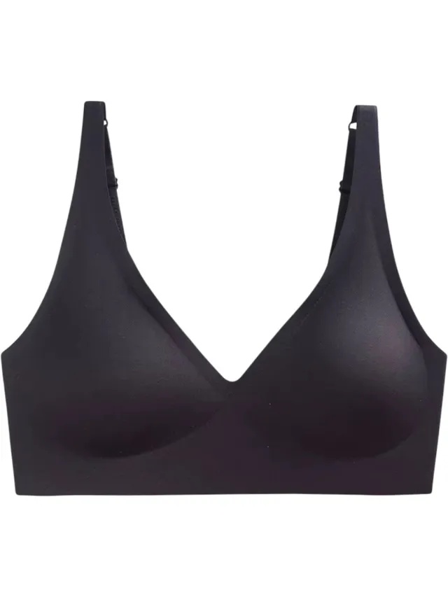 rimmo Dames Naadloze Beha – Draadloze Push-Up BH met Voering, Verstelbare Bandjes, Comfortabele Bralette, Lingerie en Ondergoed - Zwart