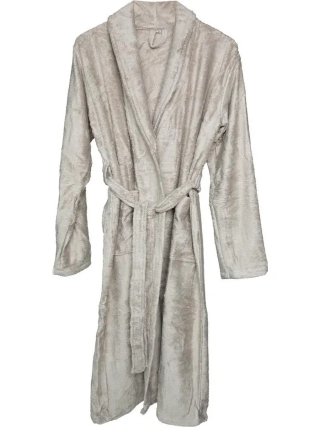 Timboo Badjas voor volwassenen - Feather Grey Grijs