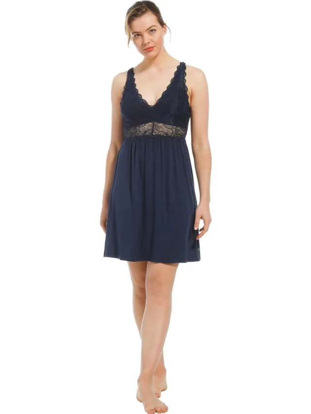 Pastunette Nachthemd Pastunette - Maat XL ( 48-50) - Premium Lace - Blauw - Viscose