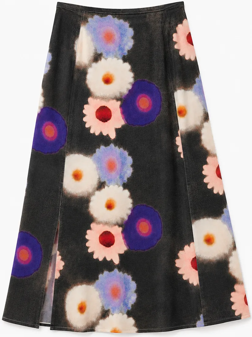 SUITE13LAB dames vegan Rok Borneo Bloemenprint grijs, foto 2