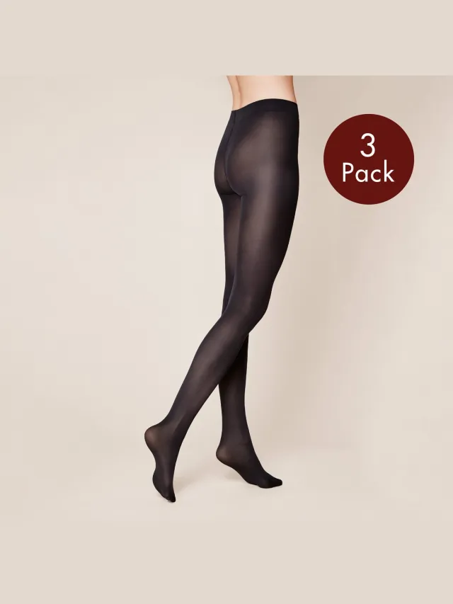 Kunert Velvet 40 3-pack panty dames – 40 denier – mat – Black Zwart