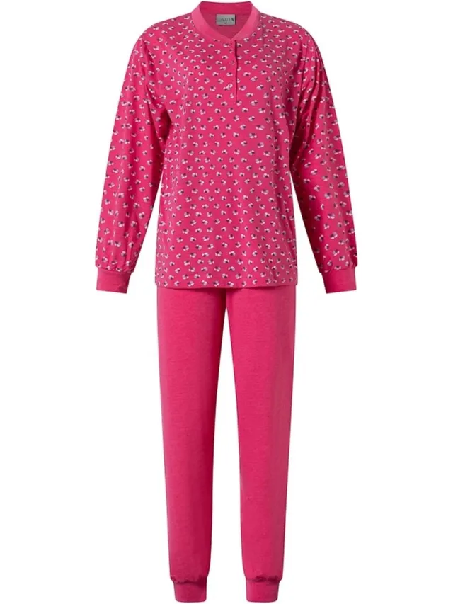Lunatex Dames Pyjama - Roze -Tulp - Katoen