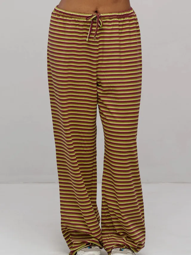 SEAAV dames vegan Broek Sailor Vineyard Stripe Donkerrood