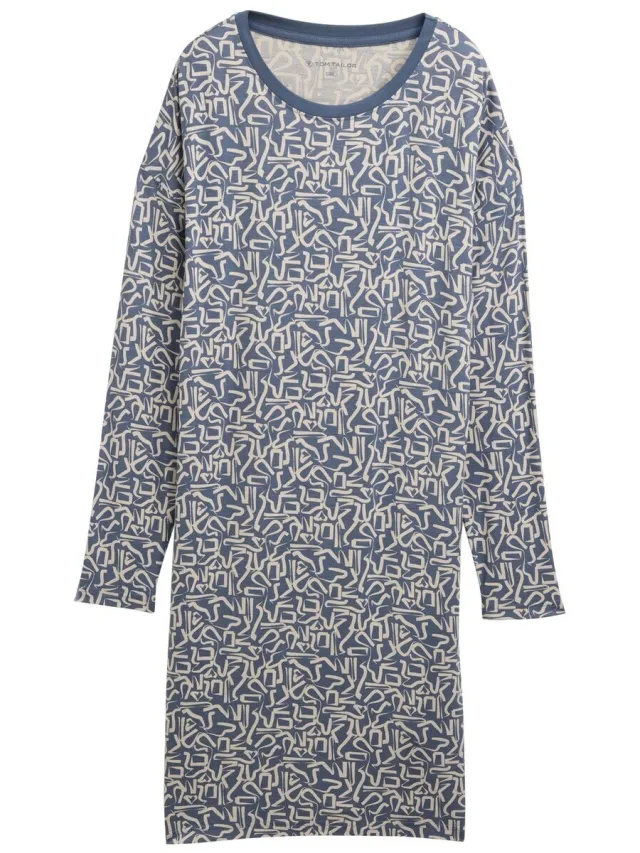 Tom Tailor Nachthemd met patroon - blue-medium-allover