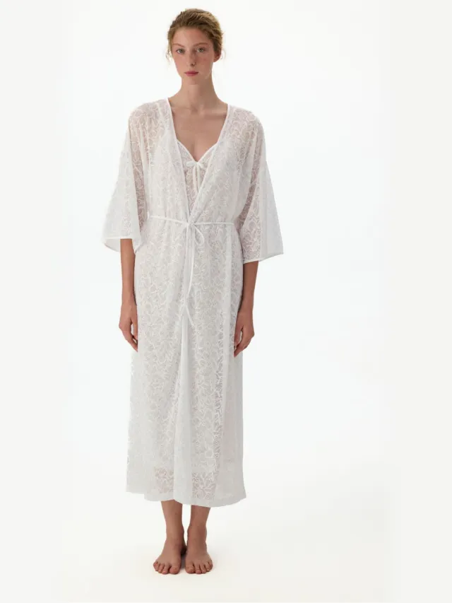 Penti Bridal Delicate kanten nachthemd Wit