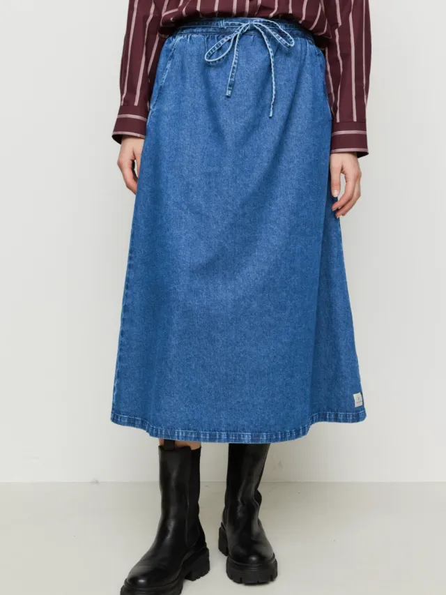 recolution dames vegan Spijkerrok Resellia Blauw
