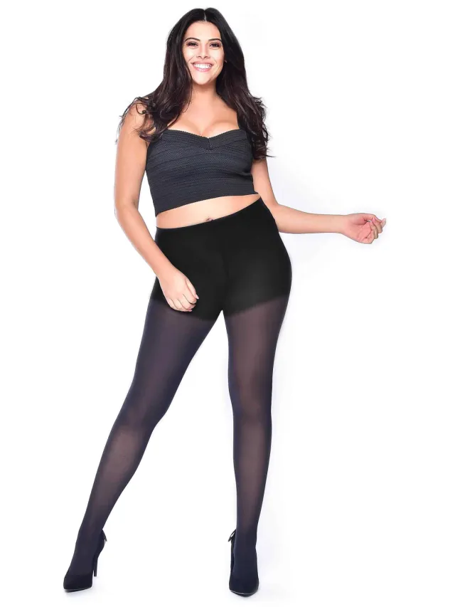 Pamela Mann corrigerende plus size panty 50 denier zwart