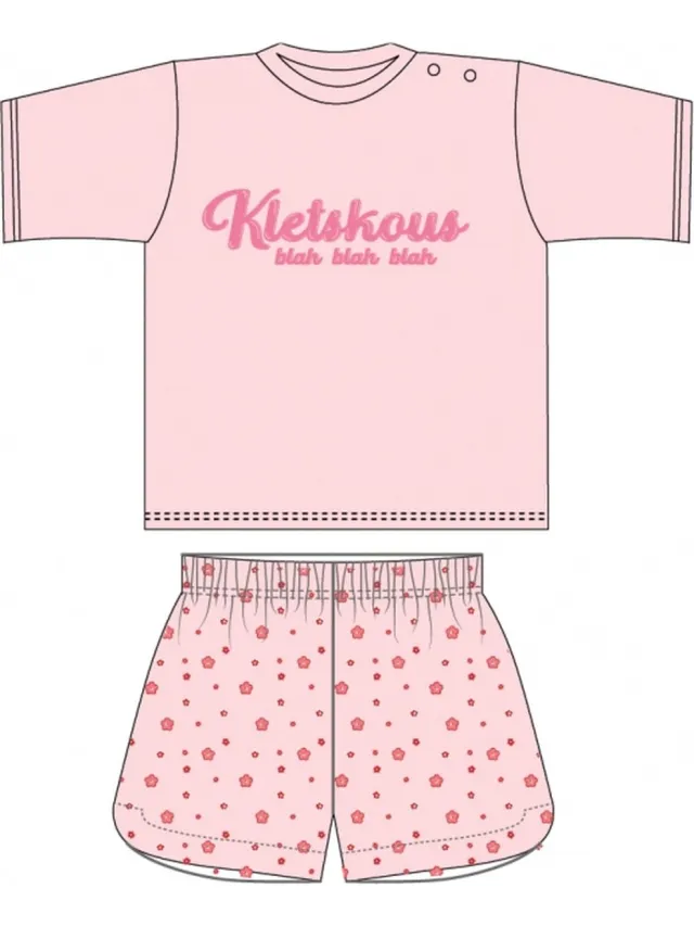 Fun2Wear Kletskous Shortama Baby | Lichtroze - Katoen