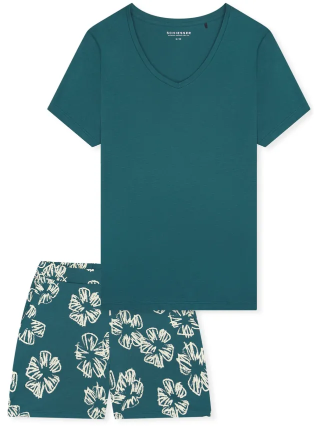 Schiesser Vrouwen Pyjama Modern Groen