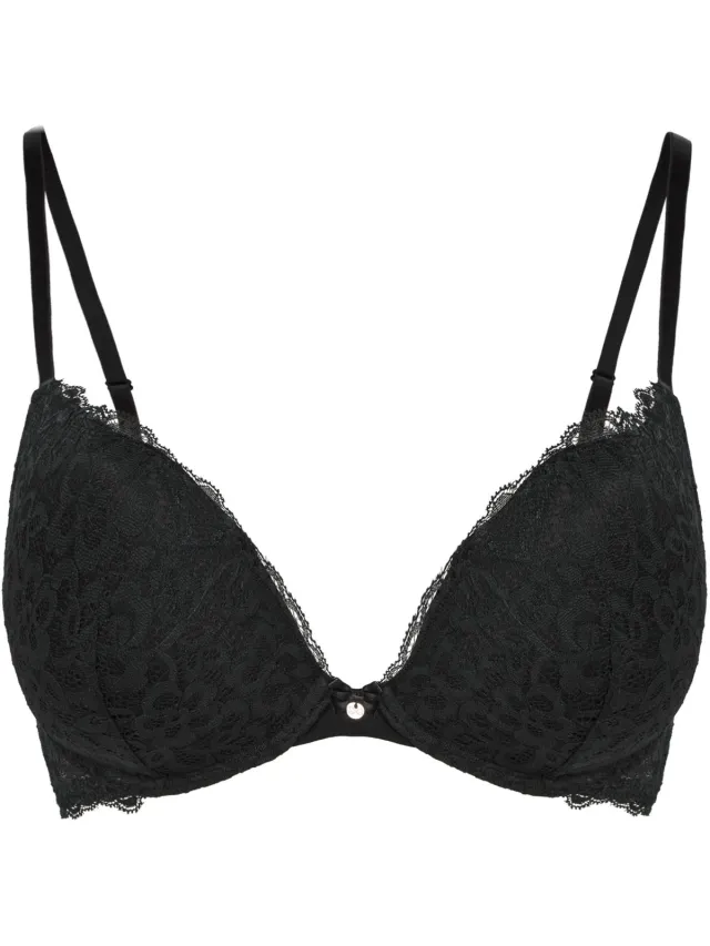 Hunkemöller Dames Lingerie Voorgevormde push-up beugel bh Marine - Zwart
