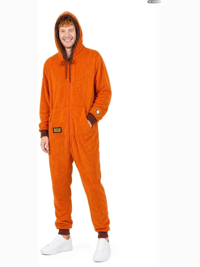 OppoSuits South Park™ - Kenny Onesie - Unisex - Carnaval- en Halloweenkleding - Chill Pak - Oranje - Maat: