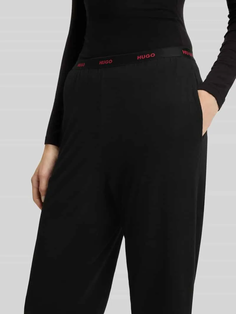 Regular fit pyjamabroek van een mix van katoenjersey, model 'STYLE HUGO ID PANTS' zwart, foto 4
