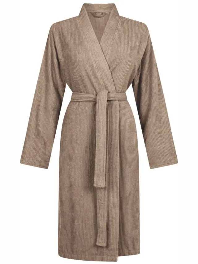 Linolux Saga Unisex badstof badjas - Taupe