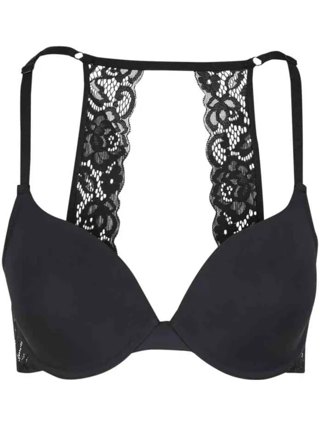 Urban Classics Padded with Lace at Back BH - 70B - Zwart