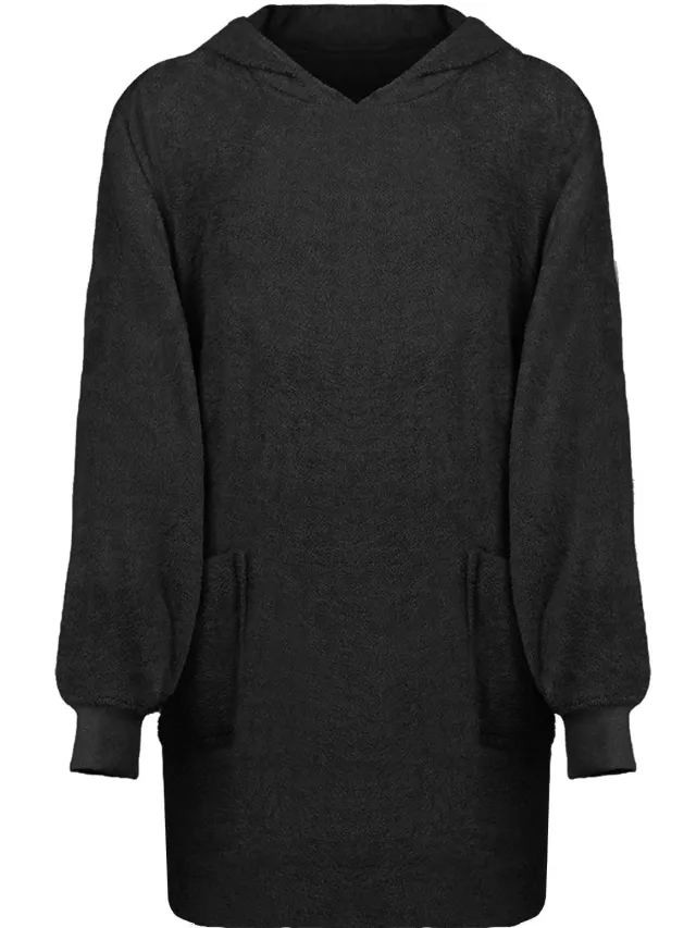 vidaXL Deken hoodie KINN Zwart L Katoen