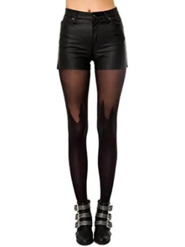 Pretty Polly Panty - Fashion - Spike Mock Hold Up - One Size -36/40 - Zwart
