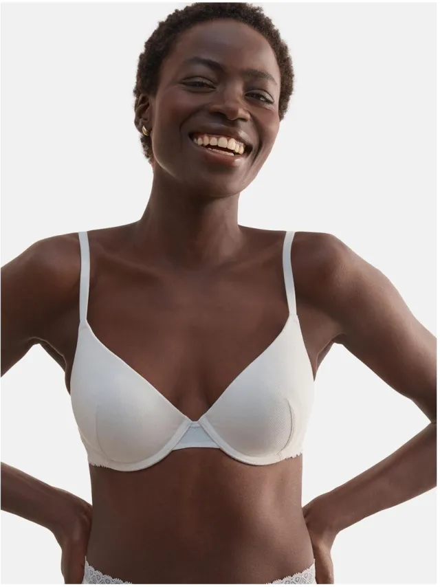 Next Dames - Ultimate Comfort Premium beha met kant en micromodal met vulling en volledige cups - Crème Cream