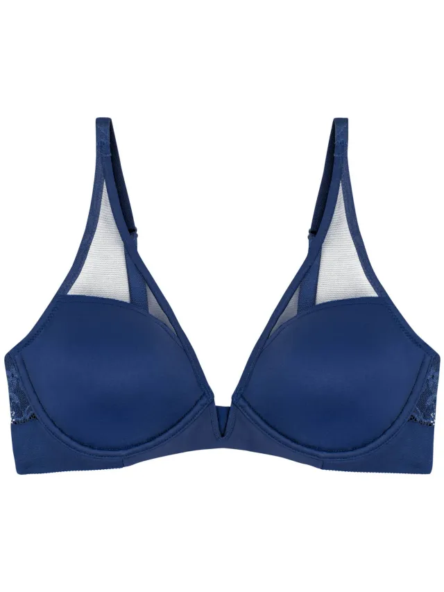 ESOTIQ Vivid Spotlight - Plungebeha - 75B - Marineblauw - Kanten afwerking