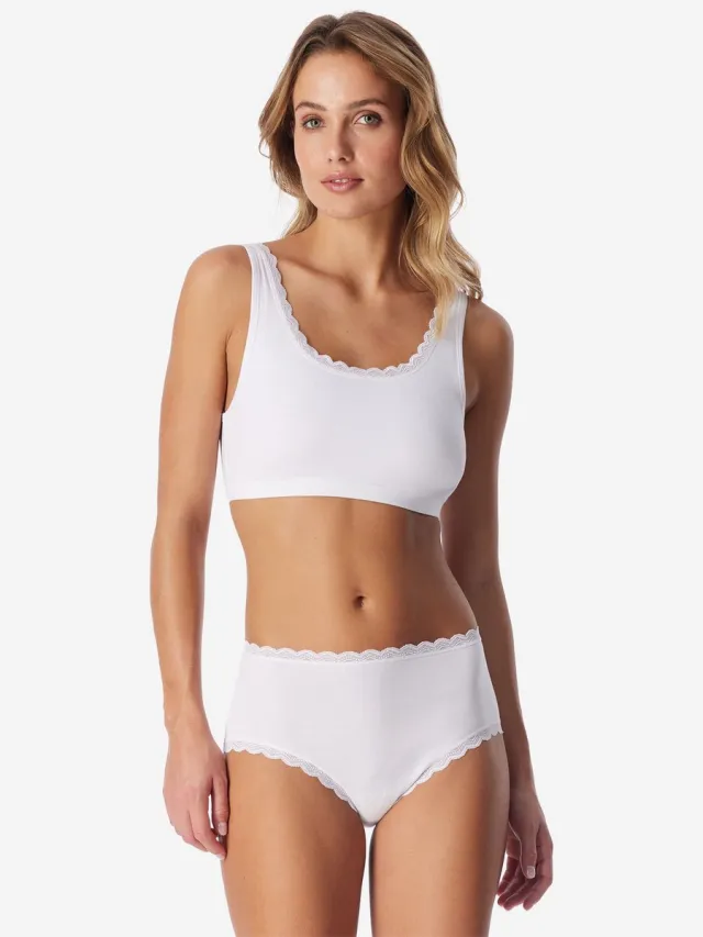 Uncover by Schiesser Bustier Cotton Lace Wit